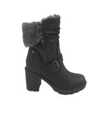 Ghete dama Refresh 39, imitație de piele, material textil, negru