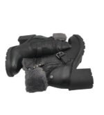 Ghete dama Refresh 39, imitație de piele, material textil, negru - imagine 4