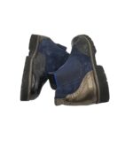 Ghete dama 38, piele, material textil, negru albastru - imagine 4