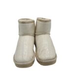 Cizme dama Ella Cruz 40, imitație de piele, alb, imblanite - imagine 3