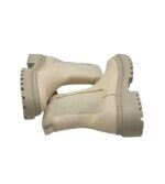 Botine dama About You 37, imitație de piele, material textil, bej - imagine 4