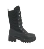 Ghete dama Gaudi , piele, material textil, negru