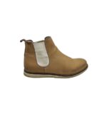 Botine dama 39, piele, material textil, maro