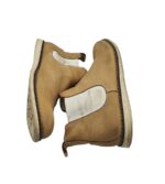 Botine dama 39, piele, material textil, maro - imagine 4
