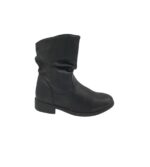 Cizme dama Sds 37, imitație de piele, negru, imblanite