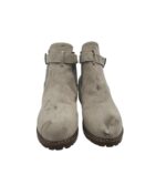 Botine dama 39, material textil, gri - imagine 3