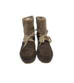 Botine dama Rieker 36, material textil, bej, imblanite - imagine 3