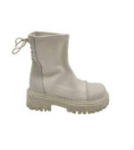 Botine dama 37, imitatie de piele, alb