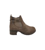 Botine dama Rieker 36, imitatie de piele, material textil, bej