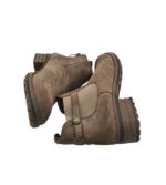 Botine dama Rieker 36, imitatie de piele, material textil, bej - imagine 4