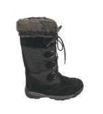 Cizme dama Land's End 39, material textil, piele intoaras, negru , captusite