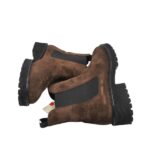 Ghete dama Hogl 40, piele intoarsa, maro - imagine 4