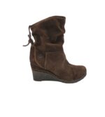 Botine dama Marco Tozzi 38, piele intoarsa, maro