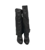 Cizme dama peste genunchi 38, piele, negru - imagine 3