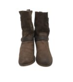 Cizme dama 38, piele, piele intoarsa, maro, imblanite - imagine 3