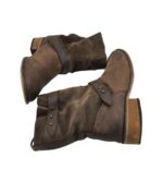 Cizme dama 38, piele, piele intoarsa, maro, imblanite - imagine 4