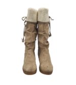 Cizme dama Geox 38, piele intoarsa, bej - imagine 3