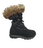 Cizme dama Land's End 41.5, piele intoarsa, material textil, negru