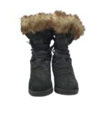 Cizme dama Land's End 41.5, piele intoarsa, material textil, negru - imagine 3