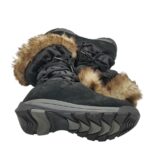 Cizme dama Land's End 41.5, piele intoarsa, material textil, negru - imagine 4