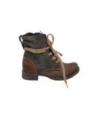 Ghete dama Rieker 36, imitatie de piele, maro gri