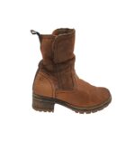 Ghete dama Tamaris 38, piele, material textil, maro, imblanite