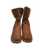 Ghete dama Tamaris 38, piele, material textil, maro, imblanite - imagine 3