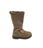 Cizme copii 26, piele, bej, imblanite