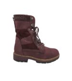 Ghete dama Bench 41, imitație de piele, material textil, visiniu, imblanite