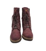 Ghete dama Bench 41, imitație de piele, material textil, visiniu, imblanite - imagine 3