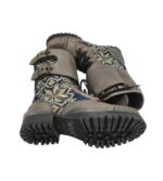 Ghete dama 38, material textil, piele, gri , captusite - imagine 2