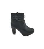 Botine dama Citywalk 37, imitație de piele, negru