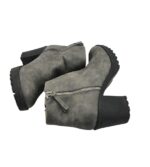 Ghete dama River Island 36, imitatie de piele, gri, imblanite - imagine 4