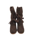 Cizme dama Pavel 38, material textil, maro - imagine 3