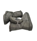 Cizme dama 36, material textil, gri, imblanite - imagine 4