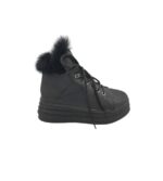 Ghete dama 36, imitație de piele, negru