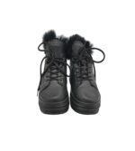 Ghete dama 36, imitație de piele, negru - imagine 3