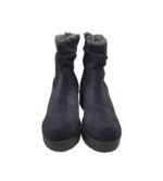 Ghete dama Salamander 37, piele intoarsa, bleumarin, imblanite - imagine 3