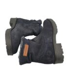 Ghete dama Salamander 37, piele intoarsa, bleumarin, imblanite - imagine 4