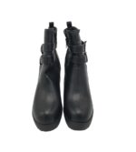 Botine dama Krush 39, imitație de piele, negru - imagine 3