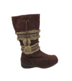 Cizme dama 36, material textil, maro, imblanite