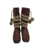 Cizme dama 36, material textil, maro, imblanite - imagine 3