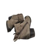 Botine dama Tamaris 39, material textil, piele, bej - imagine 4