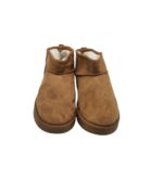 Botine copii 34, material textil, maro, imblanite - imagine 3