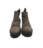 Botine dama 38, piele intoarsa, gri - imagine 3