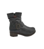 Ghete dama Jenny 37, imitație de piele, negru, imblanite