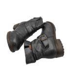 Ghete dama Jenny 37, imitație de piele, negru, imblanite - imagine 4