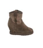 Botine dama Ash 39, piele intoarsa, bej, imblanite (talpa falsa)