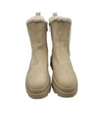 Ghete dama 38, imitatie de piele, bej, captusite - imagine 3