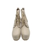 Ghete dama 39, imitație de piele, alb - imagine 3